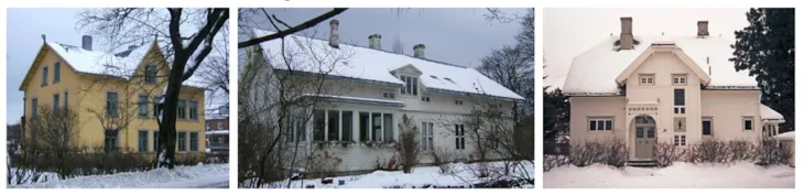 ulike bygninger i området