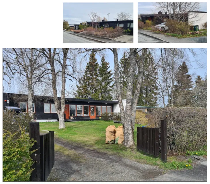 fra solhøgdvegen lave hus i en etasjer