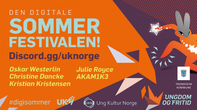 Bilde av en plakat som forteller om den digitale sommerfestivalen arrangert av blant annet Trondheim kommune.