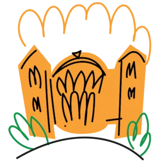 Tegning av Stortinget.