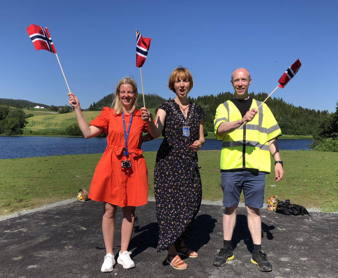  Prosjektleder Maren Blomset Malvik, varaordfører Mona Berger og prosjektleder Håkon Hofstad Hojem 