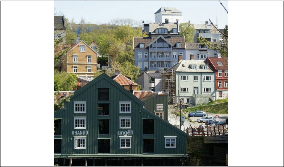 Ulike hus ved Gamle bybro