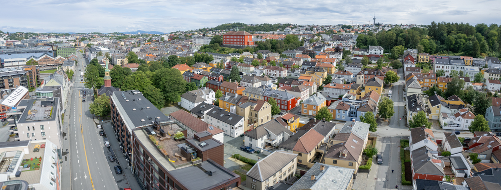 Dronebilde som viser Møllenberg