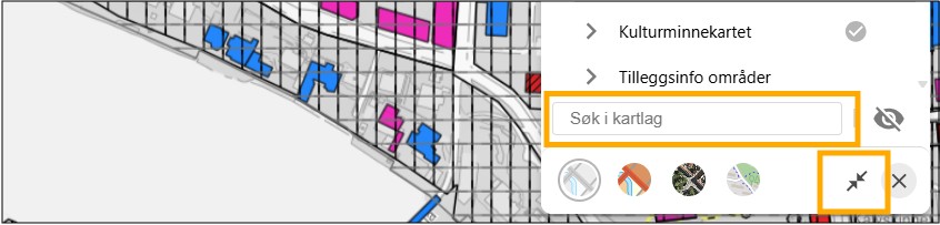 S&oslash;kefelt i kartlag
