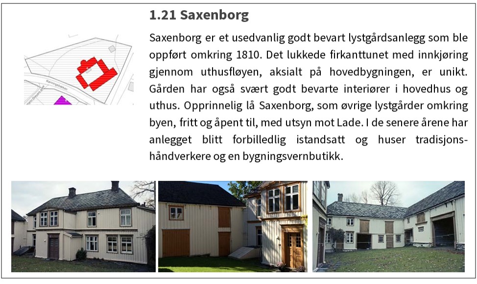 Saxenborg beskrevet med tekst og foto