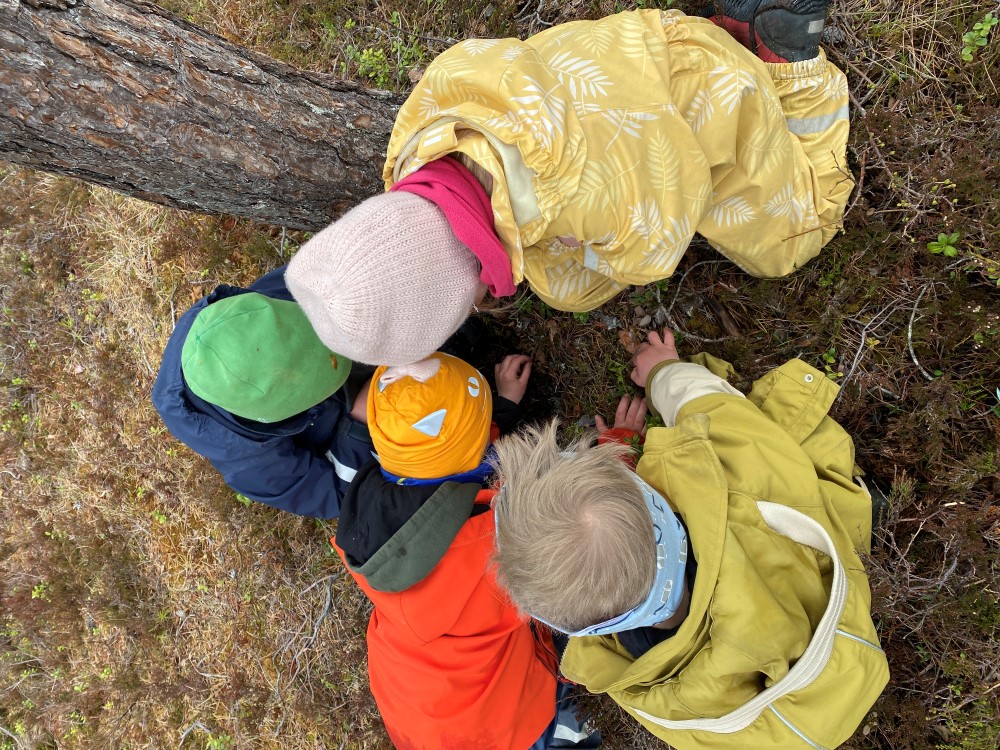 Barn leker p&aring; bakken