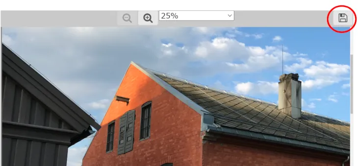 Trykk på diskett øverst til høyre for å laste ned originalfoto.