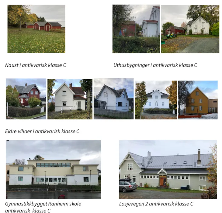 flere bilder av eldre hus på ranheim