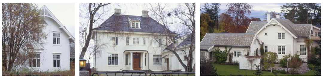 tre villaer i omr&aring;det