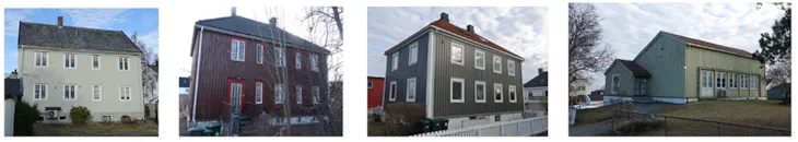 Ulike bygninger i området