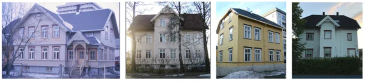 ulike bygninger i området