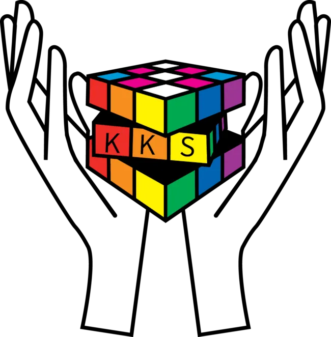 Hender som holder en Rubik's kube