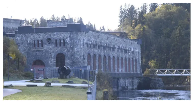 nedre leirfossen kraftstasjon i hugget stein
