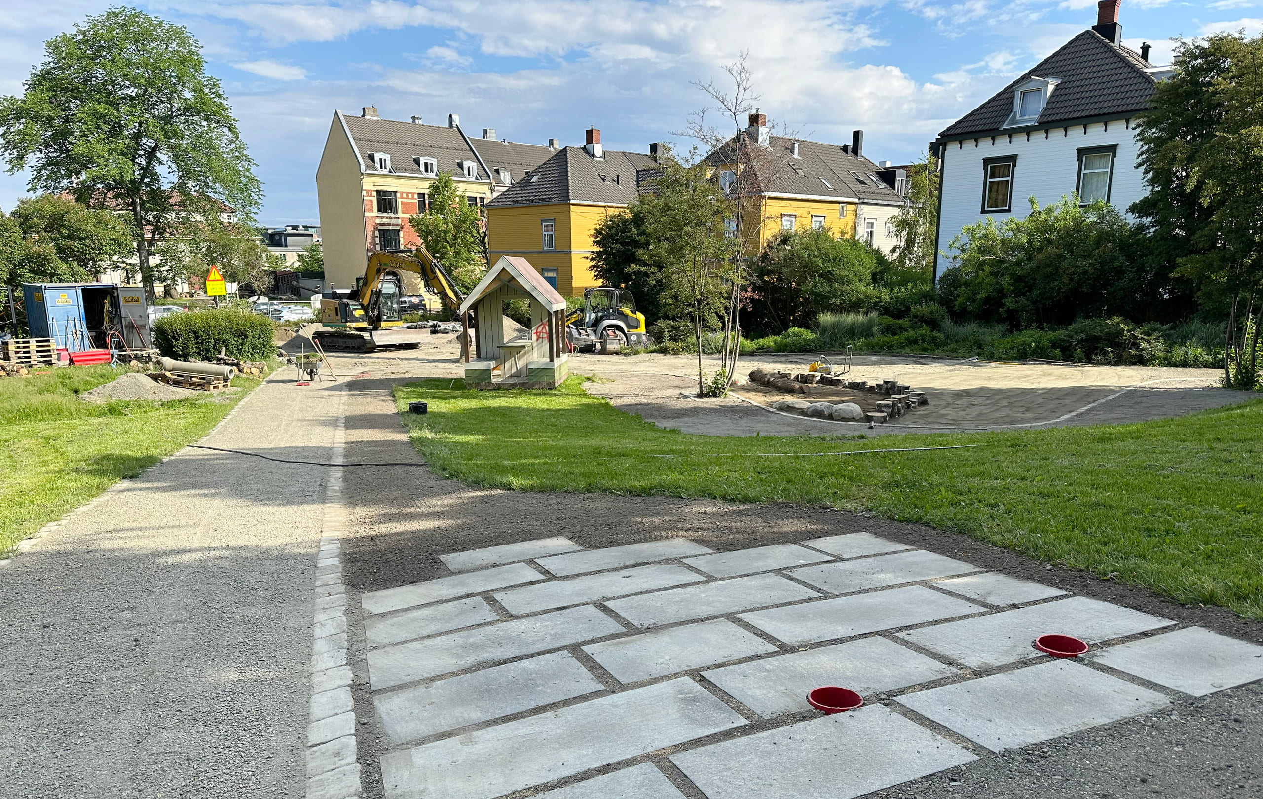 Oversiktsbilde fra Thorn&aelig;sparken. Nesten ferdig.