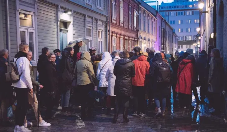 Bilde fra veitevandring på Kulturnatt 2019