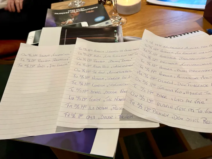Papir med liste