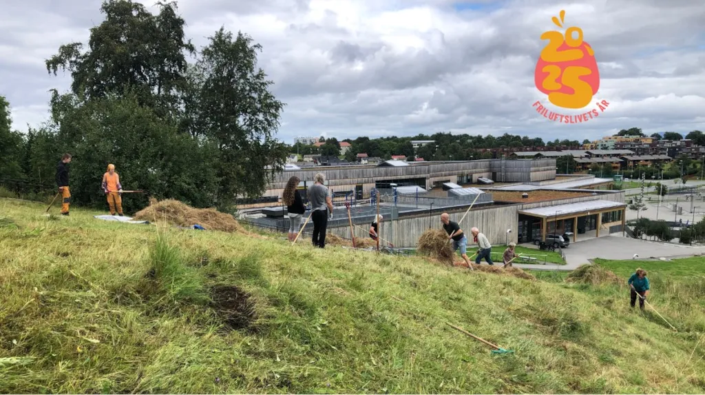 Slåttonn med frivillige.