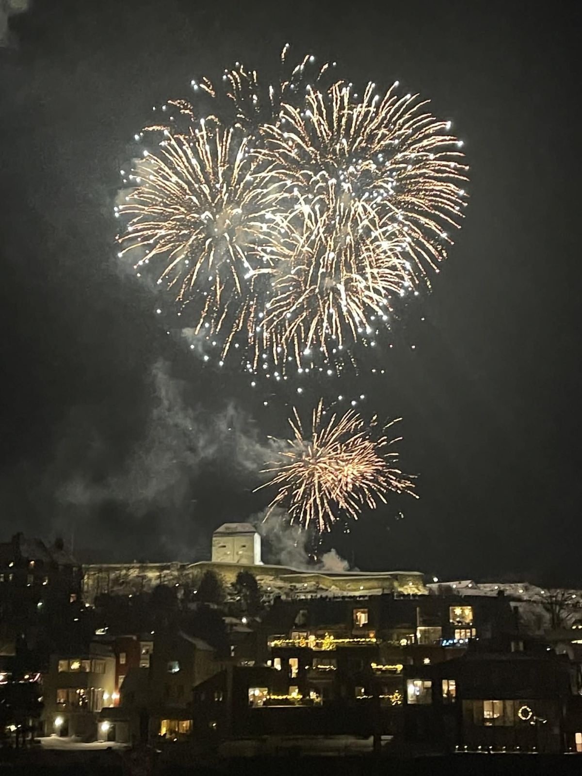 nyttårsfyrverkeri fra festningen