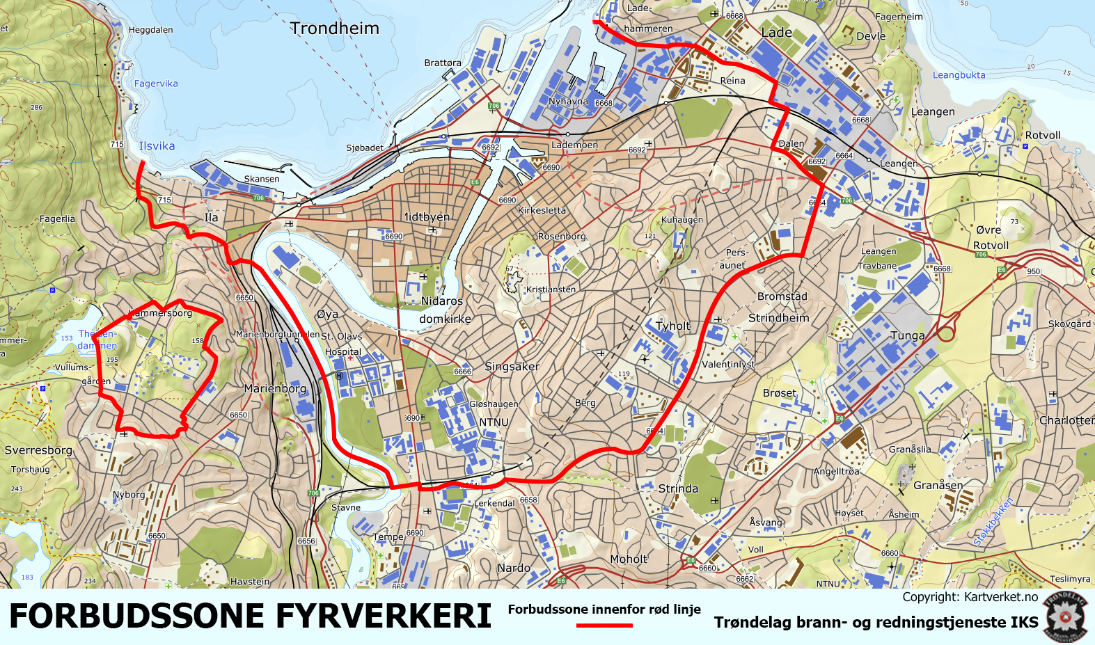 kart som viser hvor det ikke kan skytes opp fyrverkeri