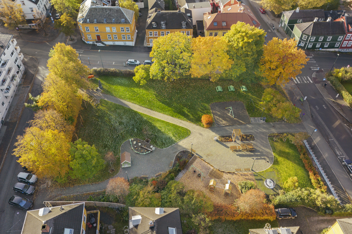 Dronebilde av Thornæsparken