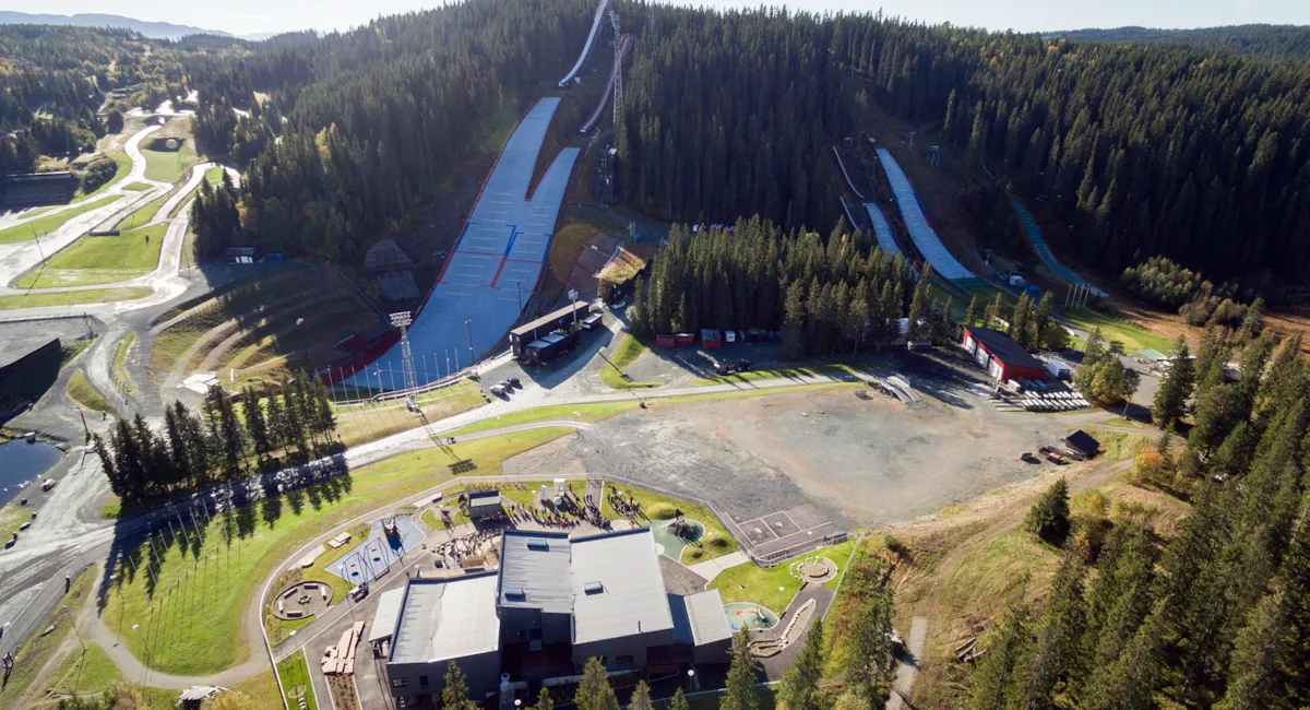 Luftfoto av Granåsen barnehager