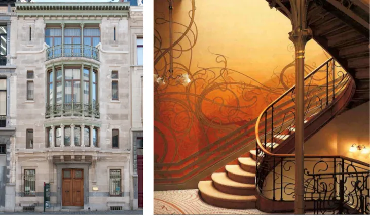 Fasade og trappeoppgang i fantastisk jugendstil