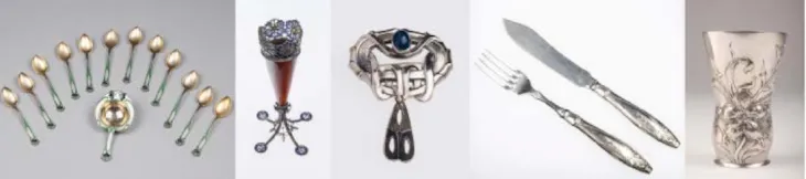Bestikk og vaser i jugendstil