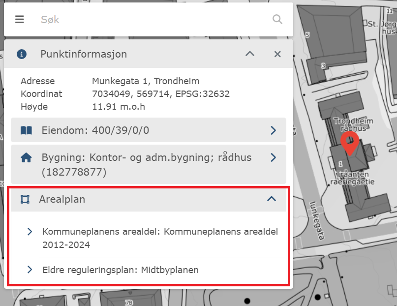 Skjermbilde fra kartl&oslash;sning som viser eier