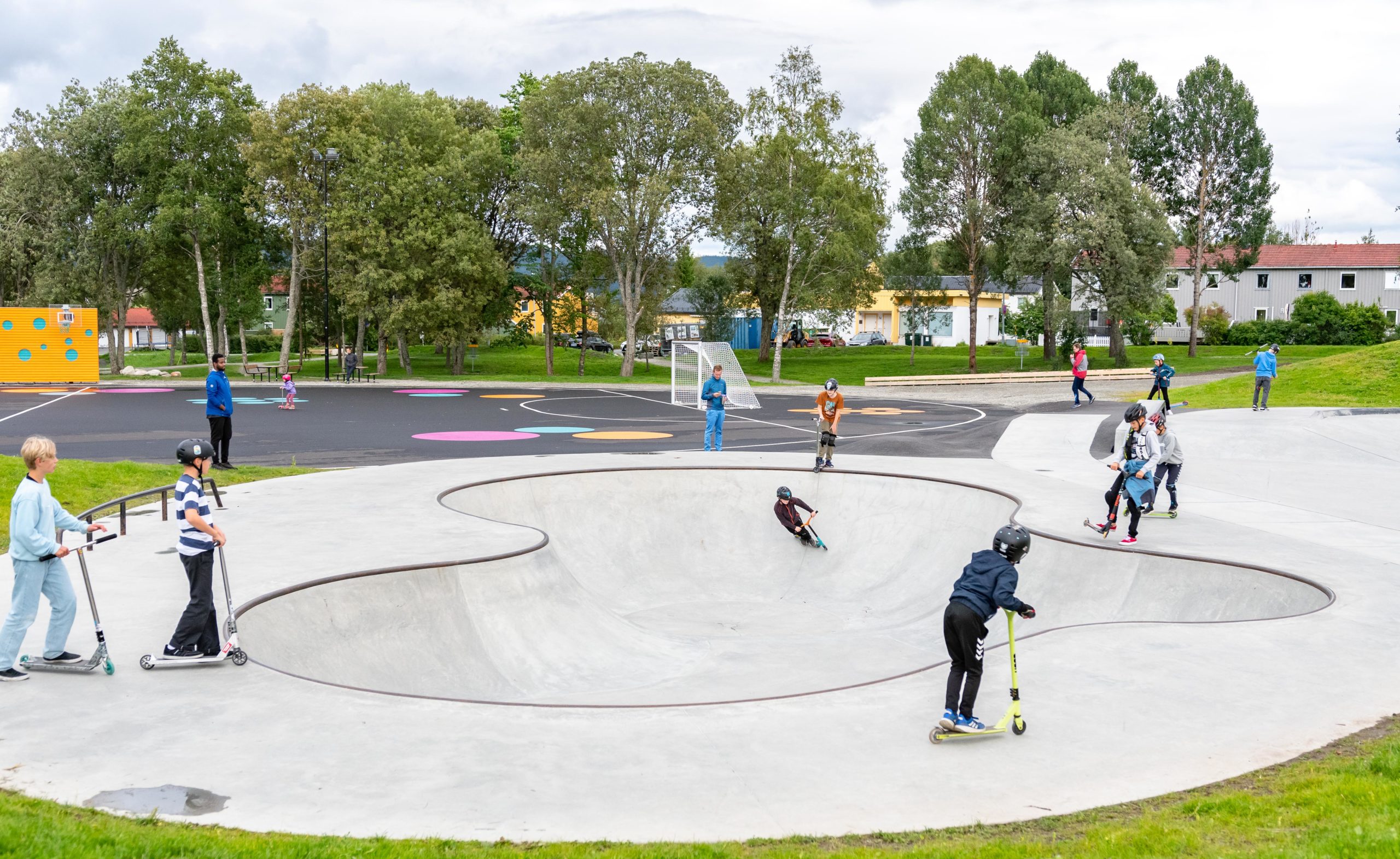 Arkitektillustrasjon av skatepark