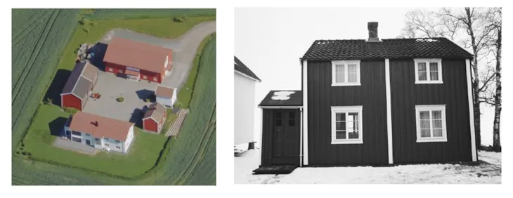 Oversiktsbilde og kårhus på Stav søndre