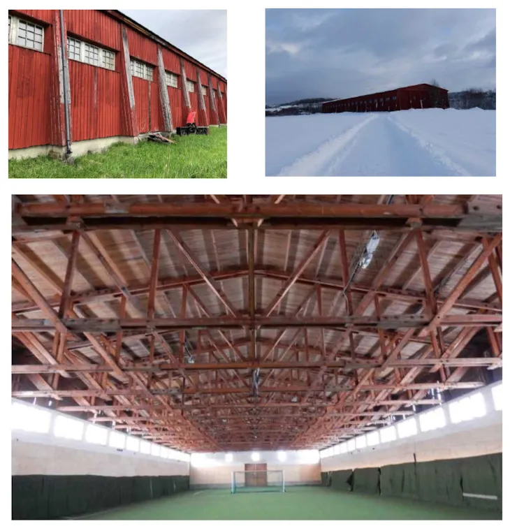 fot av rød panel hall fra andre verdenskrig