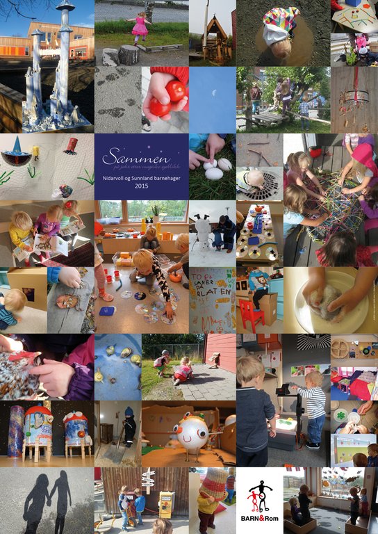 Foto av en plakat som illustrerer l&aelig;ringsmilj&oslash; sammensatt av mange sm&aring;foto