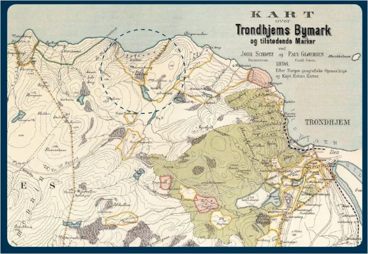 Historisk kart over Bymarka