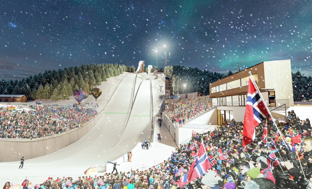 Oversiktsbilde fra Granåsen, VM 1997