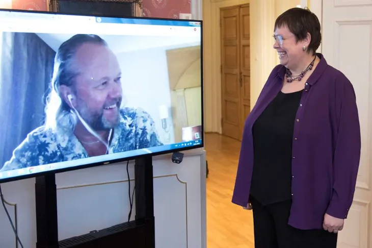 Ordfører Rita Ottervik og Ernst-Wiggo Sandbakk.