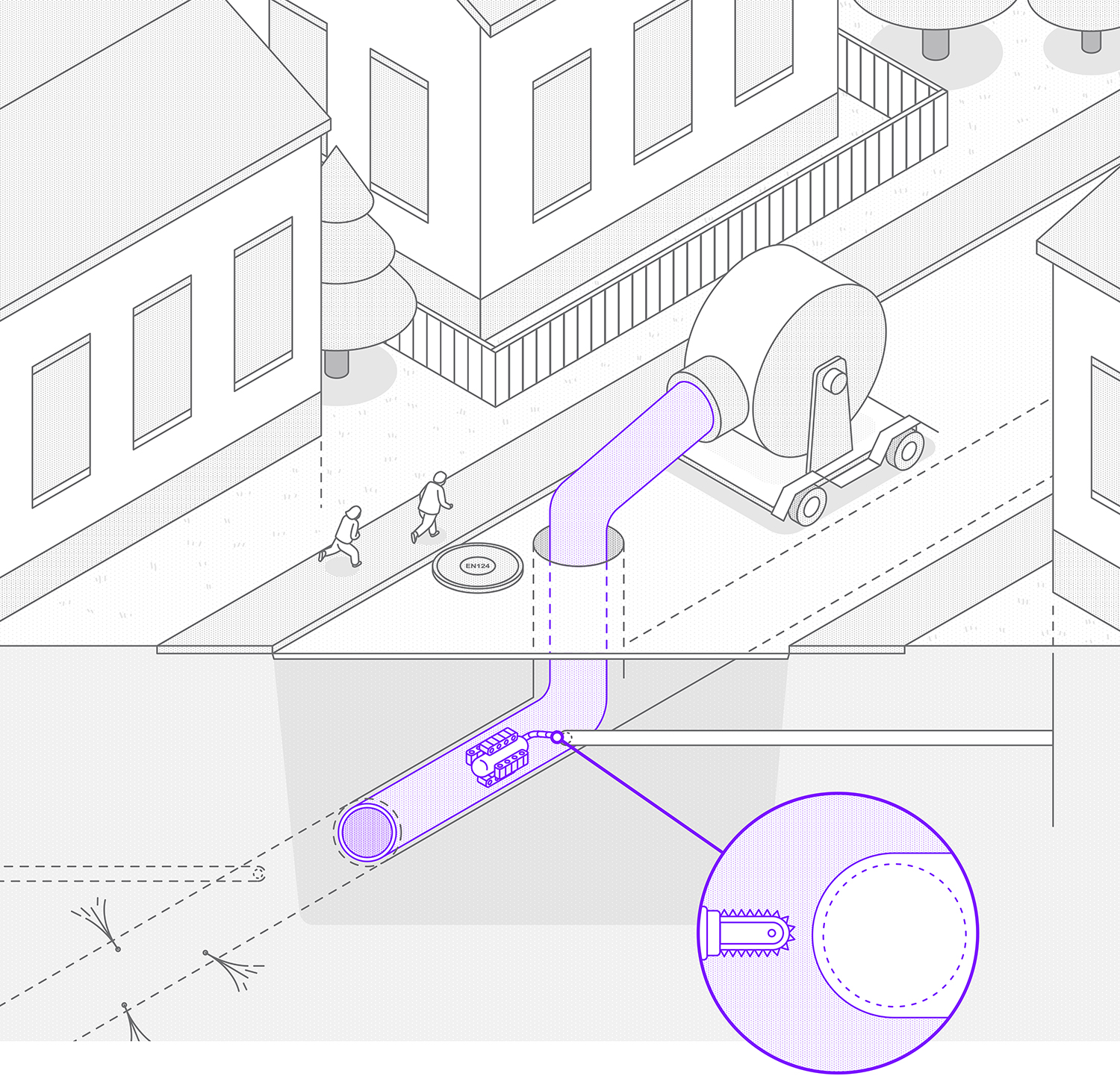 Innovasjonsprosjektet er ute etter &aring; finne en l&oslash;sning hvor vi slipper &aring; grave og kan fornye vannledninger gjennom at en solid "str&oslash;mpe" f&oslash;res inn i den gamle ledningen og tilknytningen til stikkledninger kan for eksempel &aring;pnes av roboter.