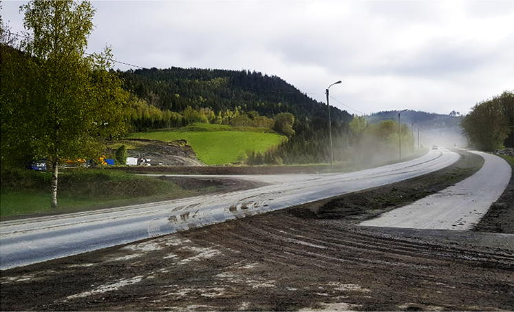 Tilgrising av veg fra anleggstrafikk