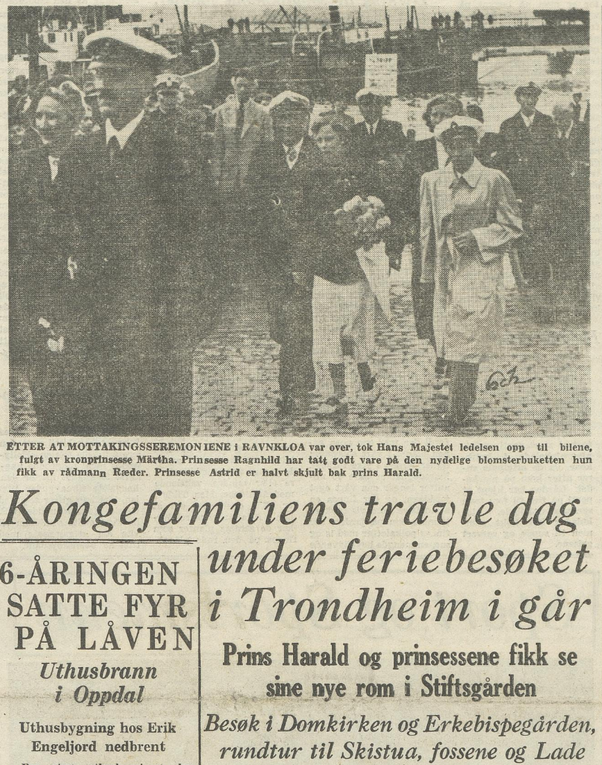 Faksimile fra avisa Nidaros 1949