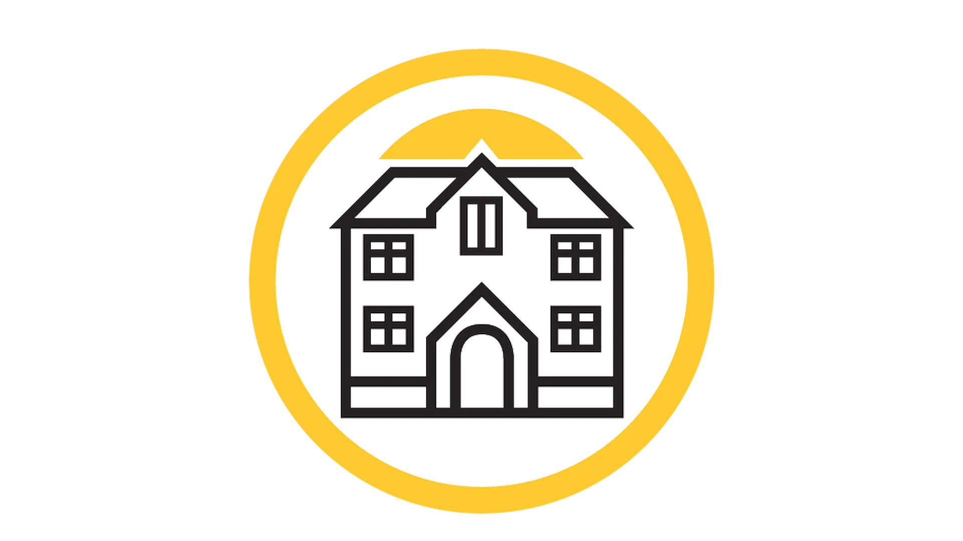 Tegning av et stort hus