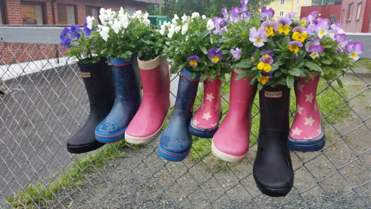 Støvler med blomster