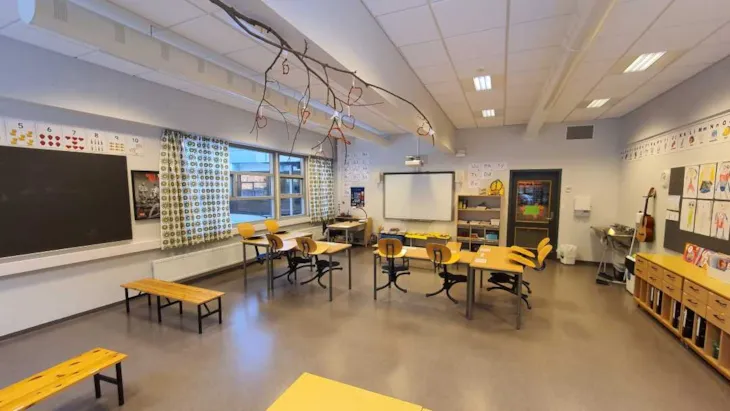 Klasserom p&aring; Solbakken skole