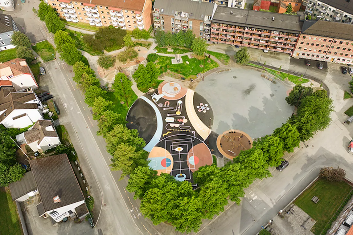 Dronebilde over Butanbanen