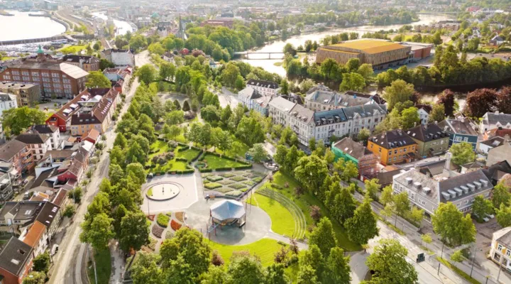 Dronebilde av Ilaparken