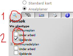 Eksempel på søk etter plan