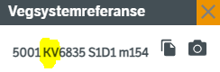 Eksempel på vegreferanse i kartet