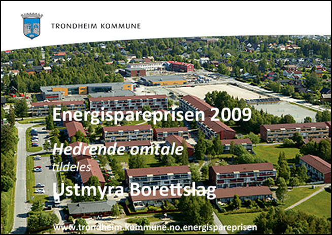 Energispareprisens Hedrende omtale 2009 - Ustmyra Borettslag