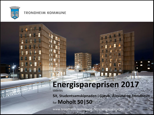 Energispareprisen 2017: Studentsamskipnaden for Moholt 50|50