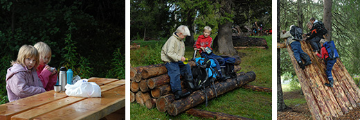 Barn på tur, rasting og leik