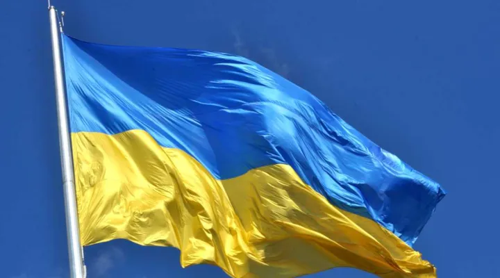 Ukrain as nasjonalflagg.