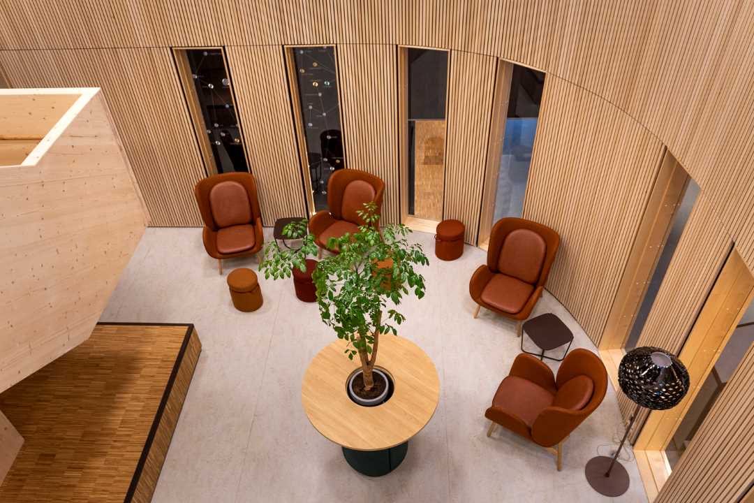 Pauserom fotografert ovenfra